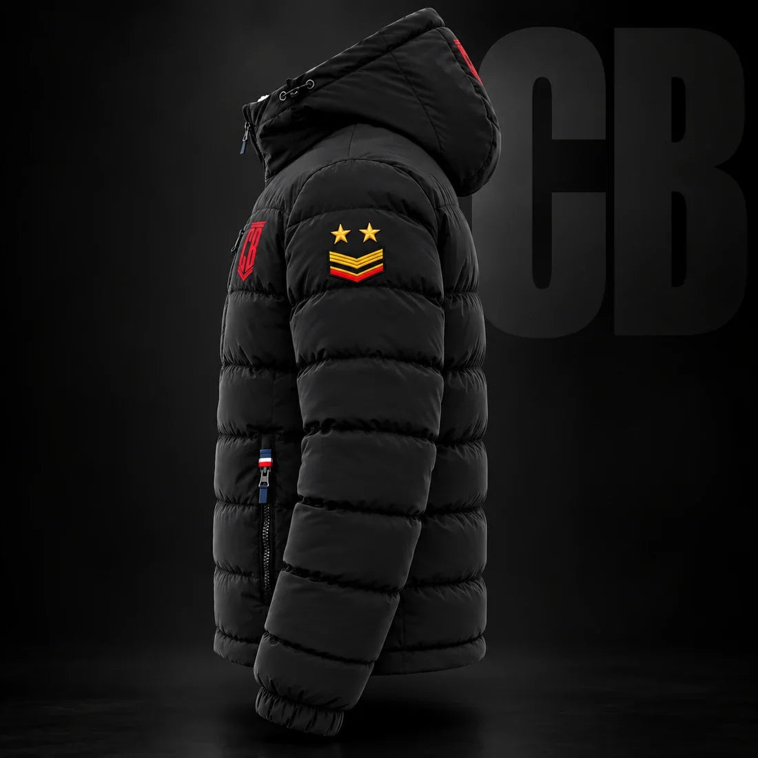 Doudoune Colonel Bench Army noire – vue de profil