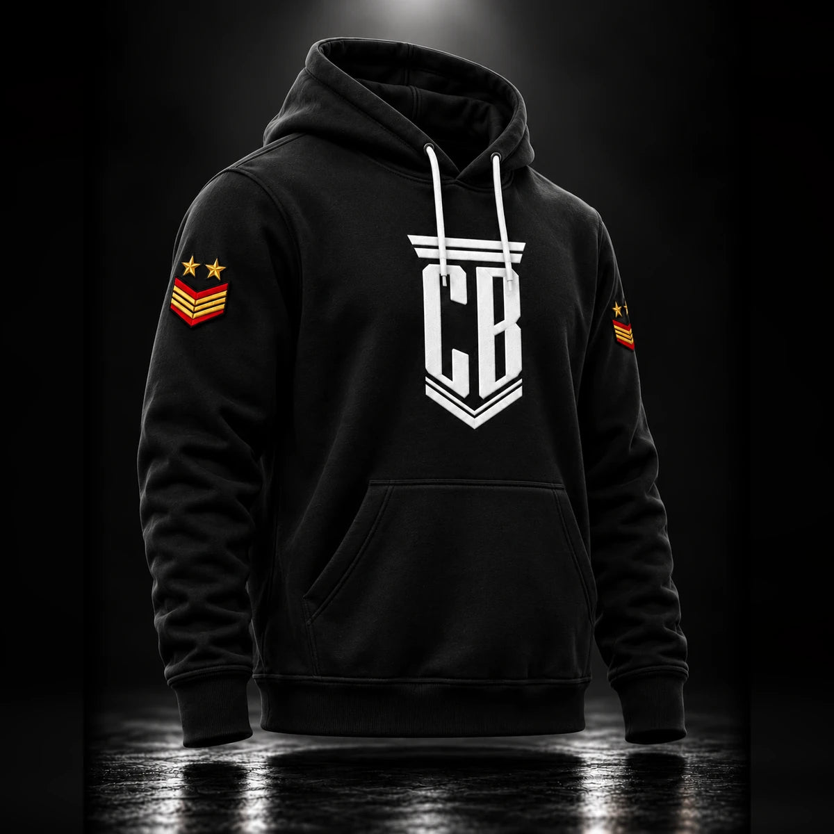 CB Army Hoodie Black – three-quarter