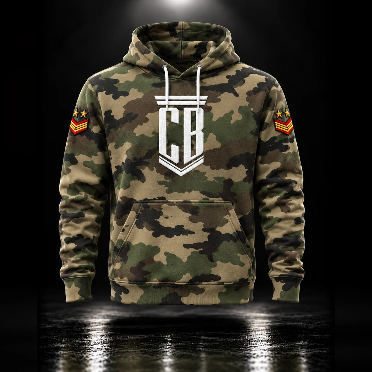 CB Army Hoodie Military Camo – front