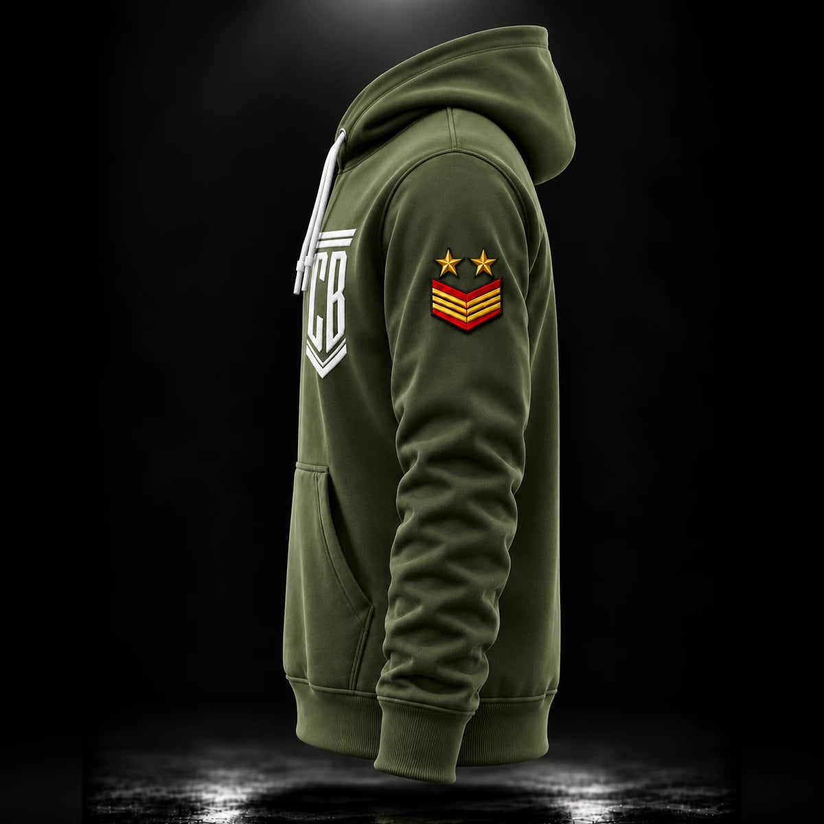 CB Army Hoodie Green – left side