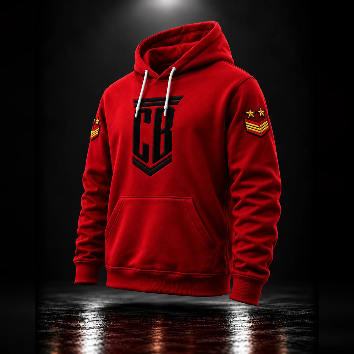 CB Army Hoodie Red – three-quarter